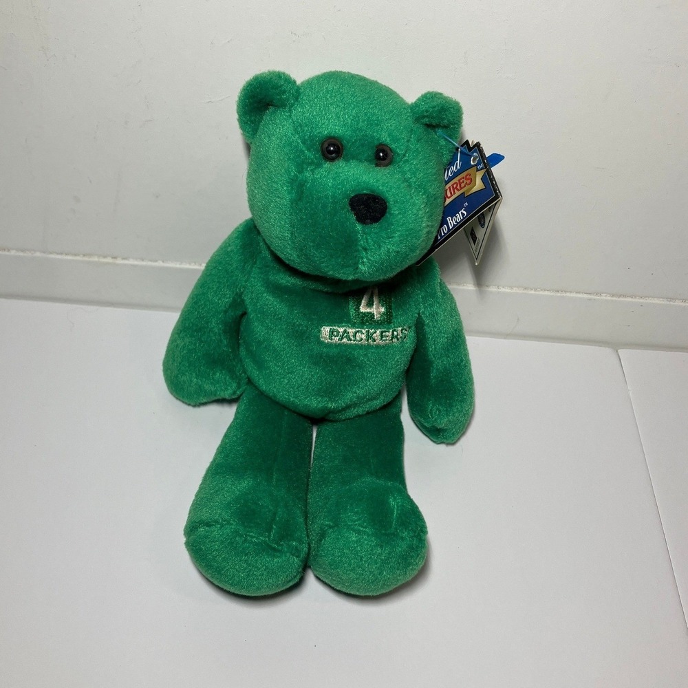 Limited Treasures NFL Pro Bears 1998‎ #4 Favre Packers Green Beanie Baby Bear